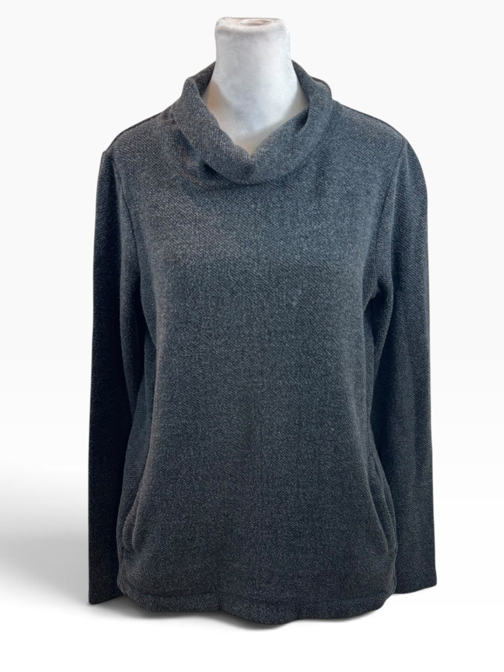 Ladies J Crew Cowl Neck Wool Blend Sweater with Side Pockets Size Small